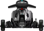 Vue de face du kart électrique Segway Ninebot GoKart PRO 2 avec volant de course et tableau de bord