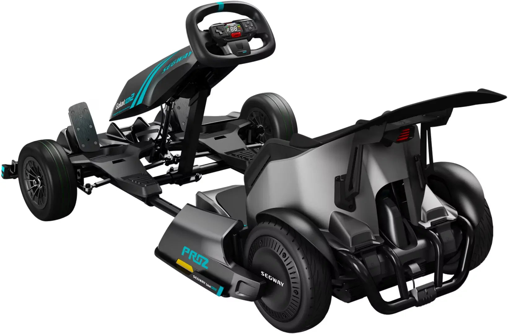 Kart électrique Segway Ninebot GoKart PRO 2 vu de trois-quarts arrière
