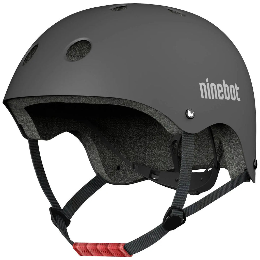 Casque Segway Ninebot noir, vue de profil avec sangle de maintien