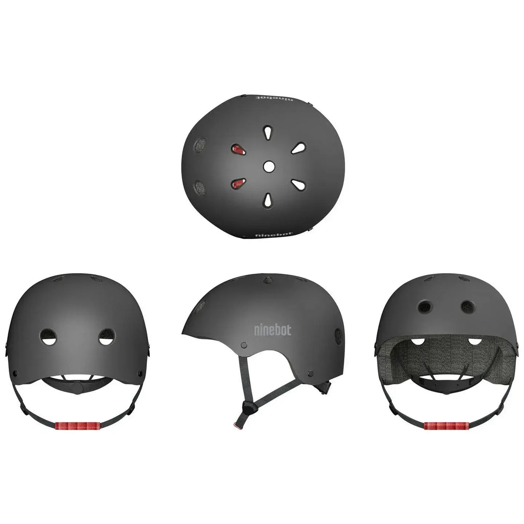 Casque Segway Ninebot noir présenté sous plusieurs angles