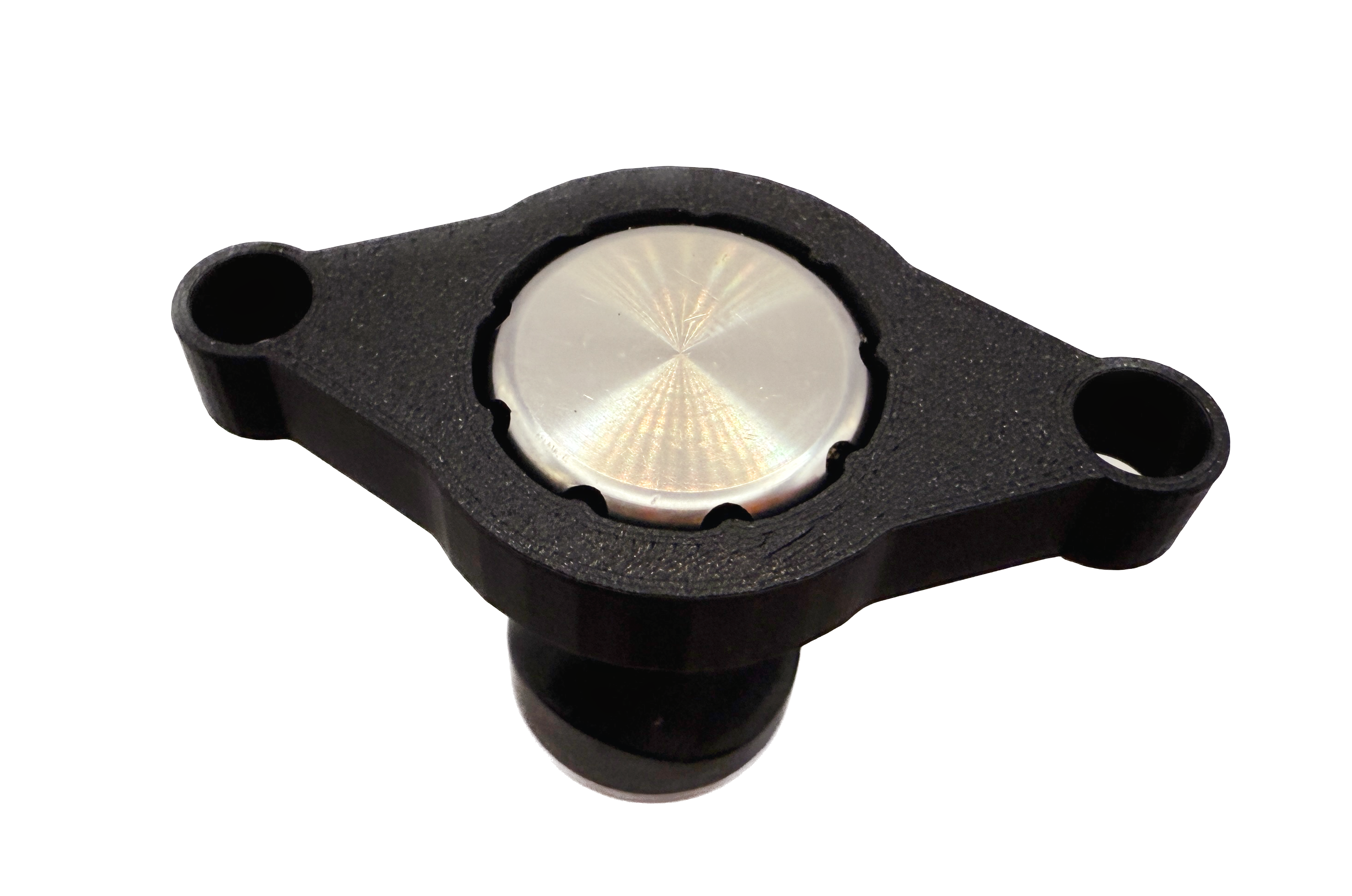 Poignée pour molette de réglage de hauteur de gyropode Segway, détail du bouton métallique
