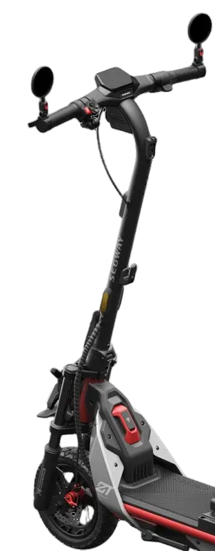 Paire de rétroviseurs Segway Ninebot montés sur le guidon d'une trottinette électrique