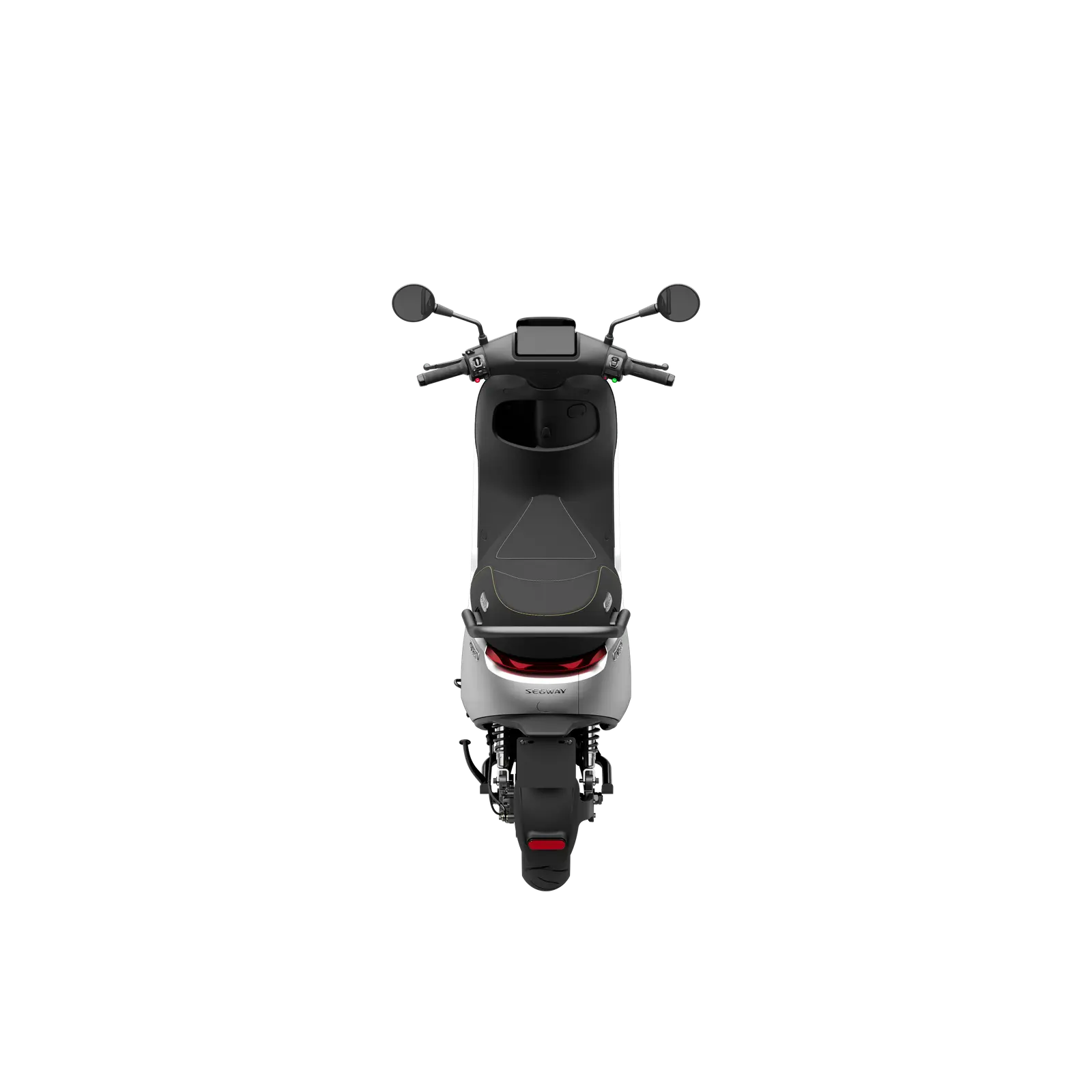 Vue arrière en plongée du scooter électrique Segway E150 S noir