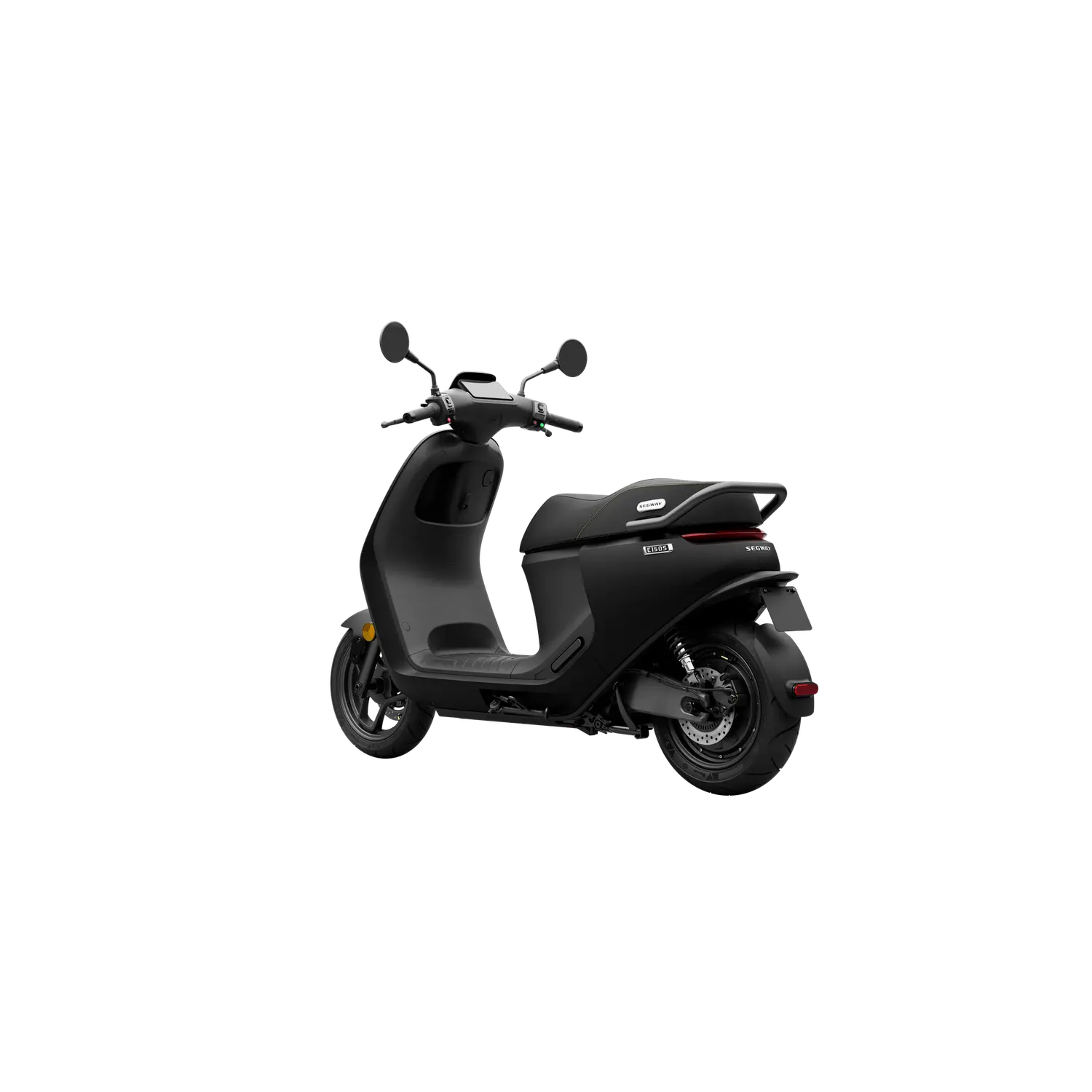 Scooter électrique Segway E150 S noir, vue trois-quarts arrière