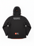 Blouson softshell Segway Powersports noir, vue arrière avec logo brodé