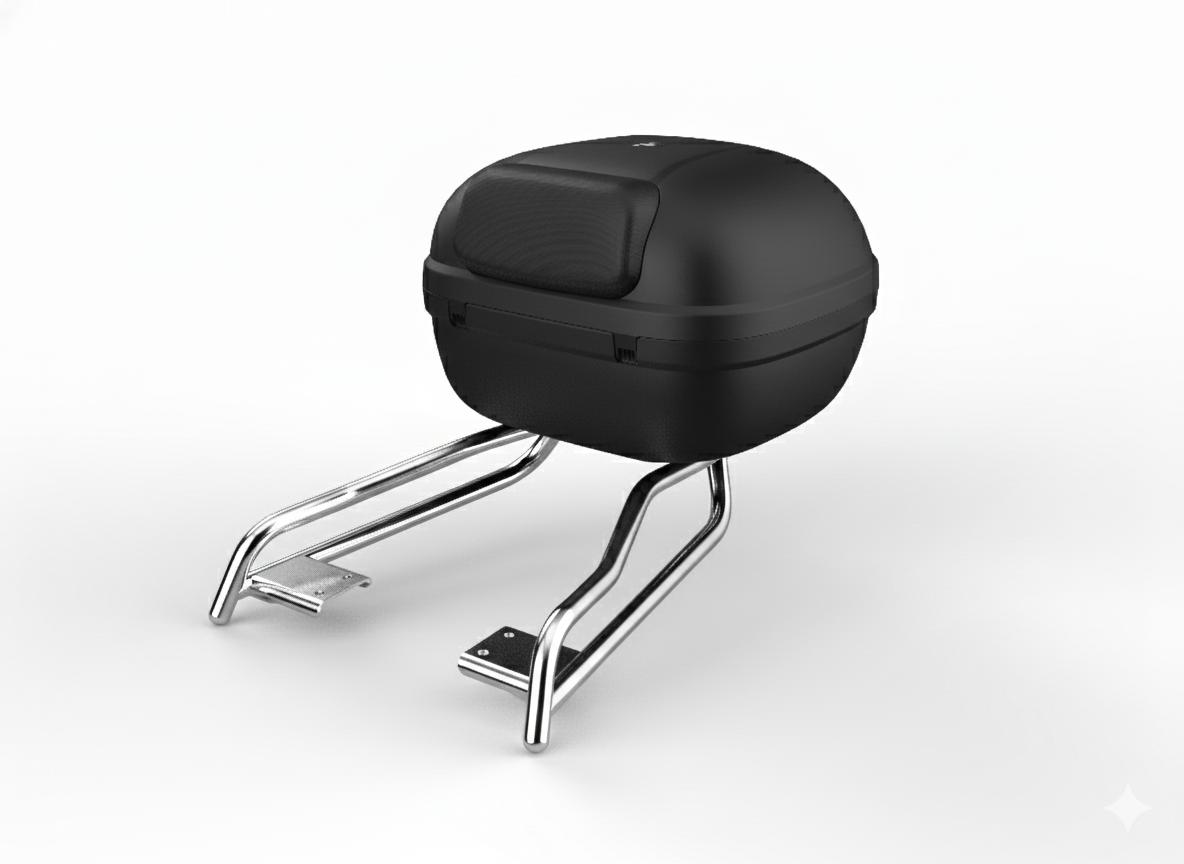 Top case avec support chromé pour eScooter | Segway France