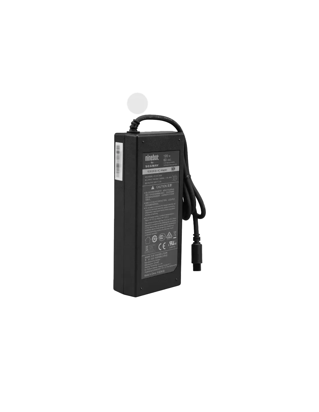 Chargeur 63V 120W noir pour Ninebot Mini Pro et GoKart Pro — Ninebot Mini / Ninebot GoKart Pro 2 — vue 2 | Segway France