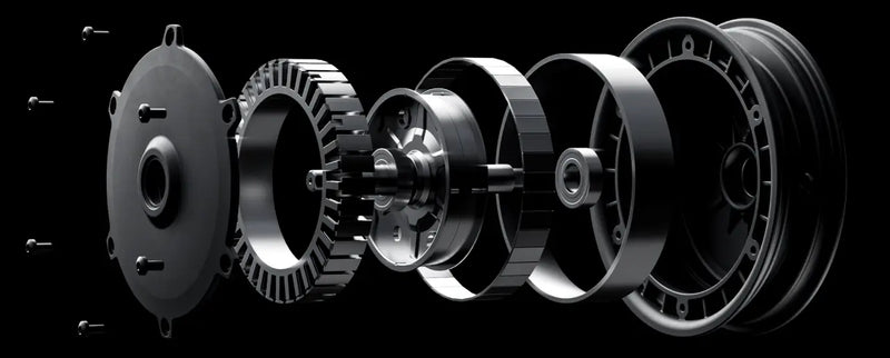 Vue éclatée du moteur de la trottinette électrique Segway Ninebot F2 E II