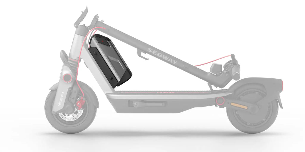 Emplacement de montage de la batterie externe 48 V Segway sur la trottinette