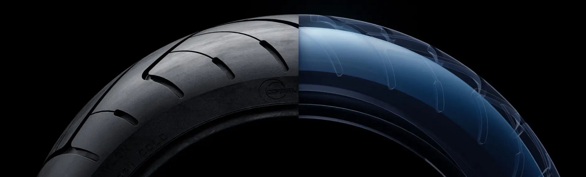 Pneu tubeless à gel auto-cicatrisant de la trottinette Ninebot MAX G3 E, vue en coupe