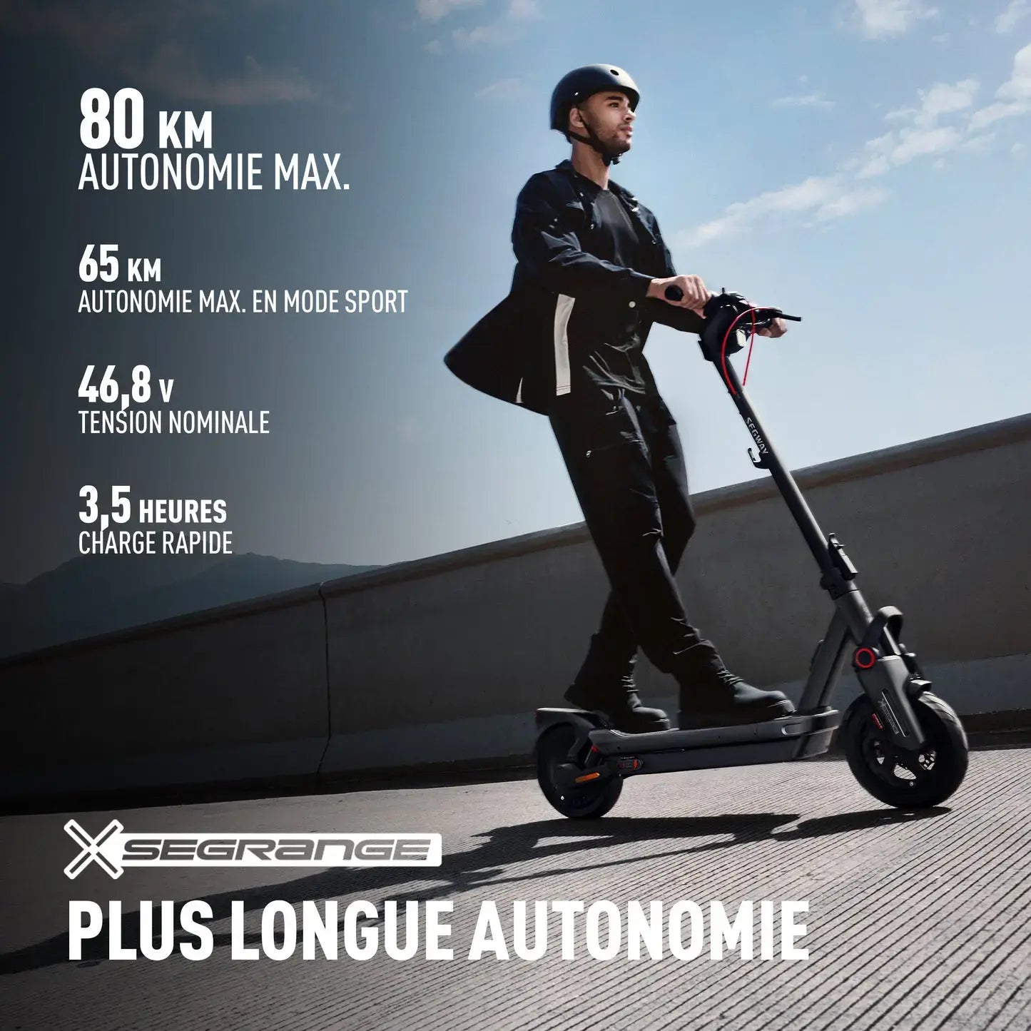 Autonomie jusqu'à 80 km et charge rapide en 3,5 h de la trottinette Ninebot MAX G3 E