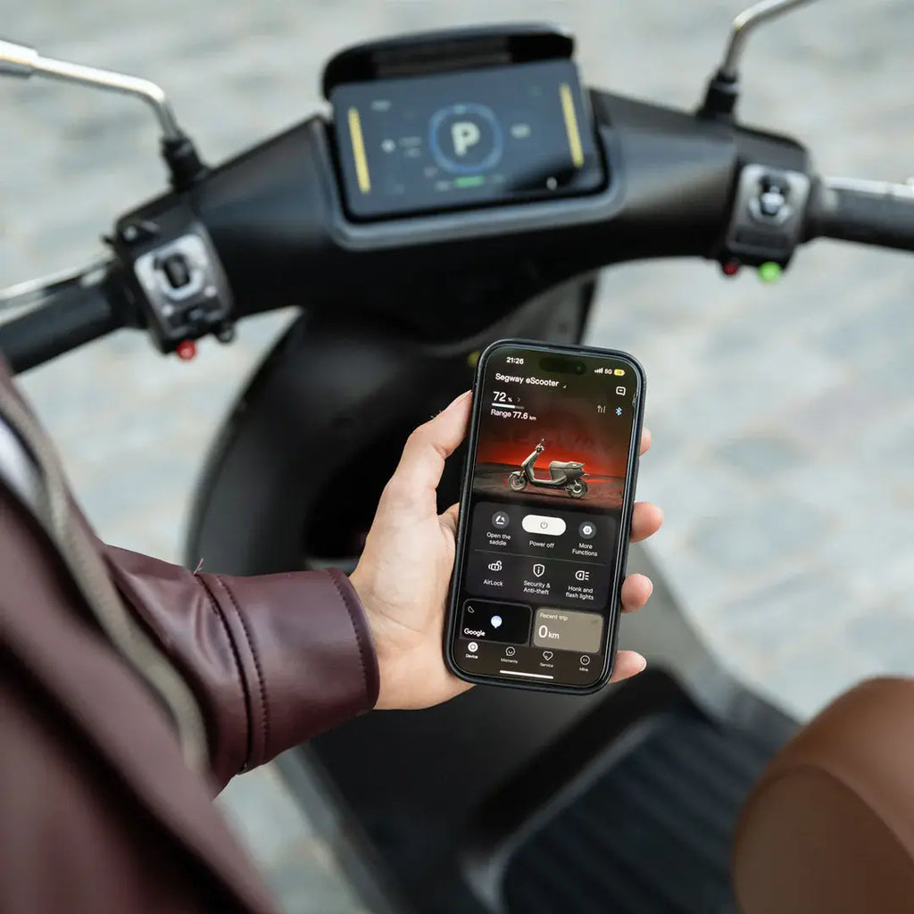 Application mobile et tableau de bord connecté du scooter électrique Segway E250 S