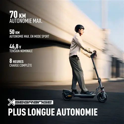 Autonomie jusqu'à 70 km et charge complète en 8 h de la trottinette Segway Ninebot F3 E