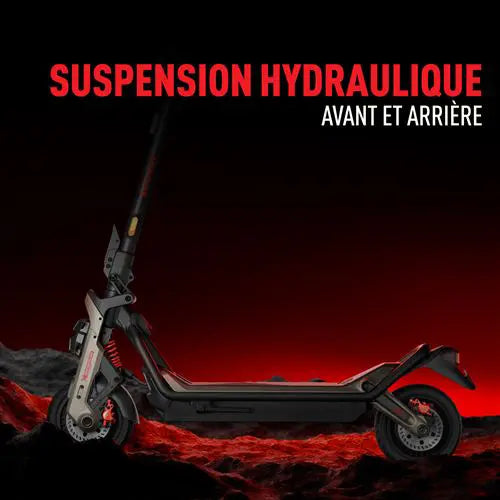 Suspension hydraulique avant et arrière de la trottinette Segway GT3 Pro