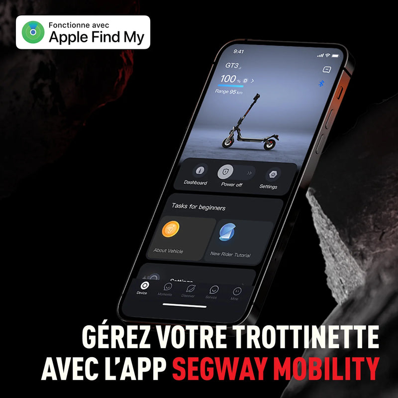 Application Segway Mobility et Apple Find My pour la trottinette électrique Segway GT3 E