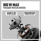 Moteur arrière 800 W de la trottinette Segway Ninebot E3 E, montée en pente jusqu'à 18 %