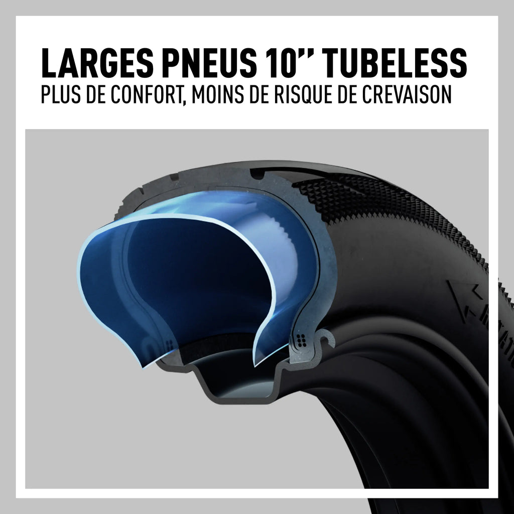 Pneus tubeless 10 pouces de la trottinette Segway Ninebot E3 E pour plus de confort
