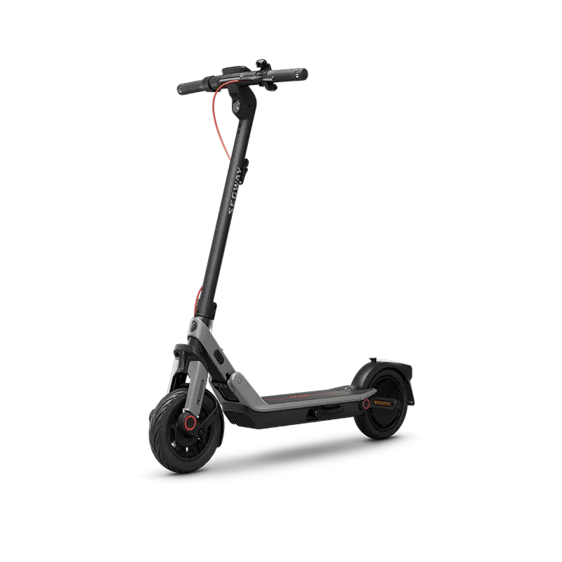Trottinette électrique Segway Ninebot E3 E, vue trois-quarts avant sur fond blanc