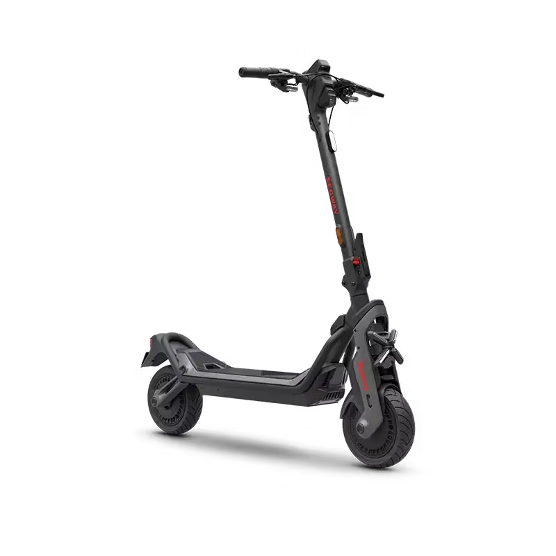 Vue latérale de la trottinette Segway GT3 E montrant son cadre en alliage d'aluminium