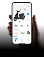 Application Segway Mobility affichant l'autonomie et la batterie du scooter Segway E150 S