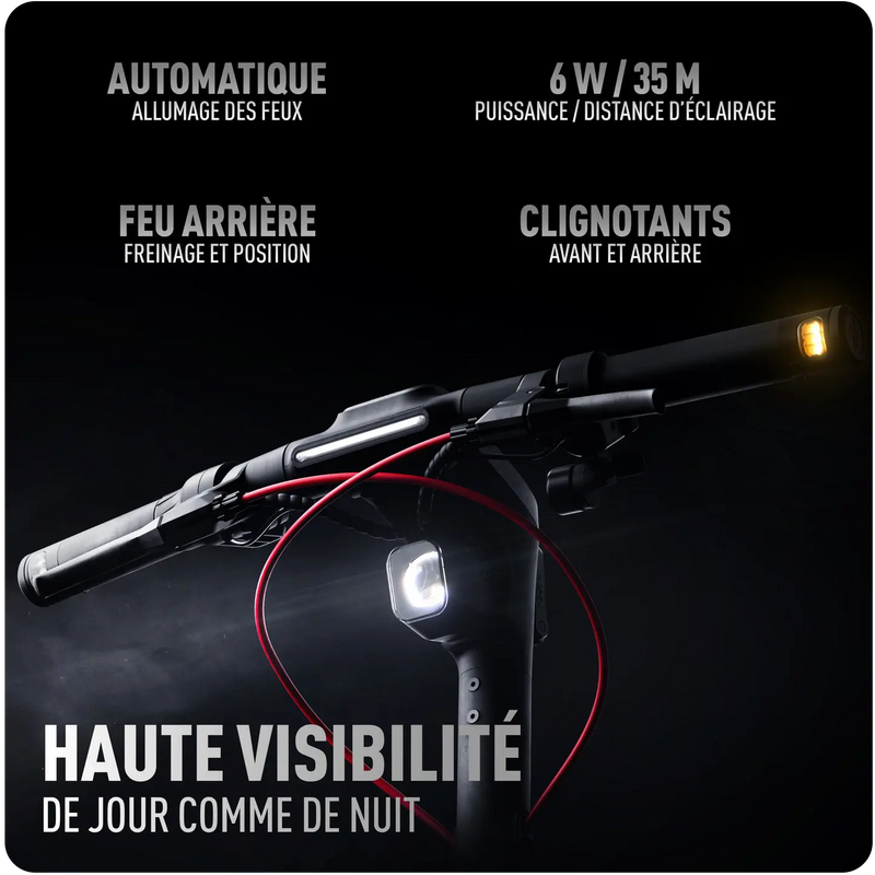 Éclairage haute visibilité de la Ninebot MAX G3 E : feux automatiques, clignotants et feu stop