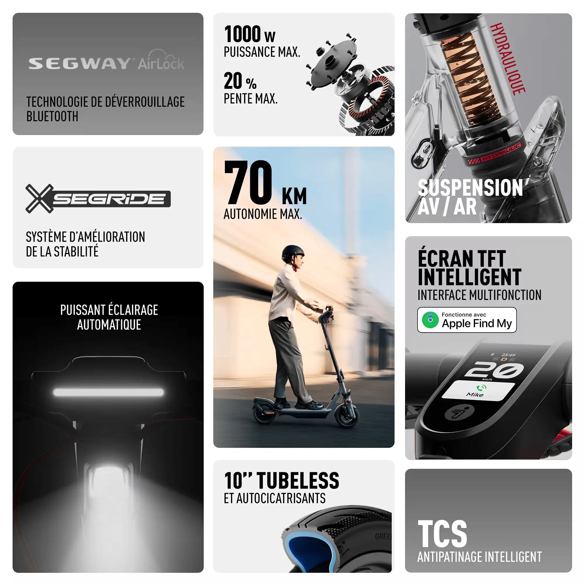 Spécifications techniques complètes de la trottinette électrique Ninebot F3 E