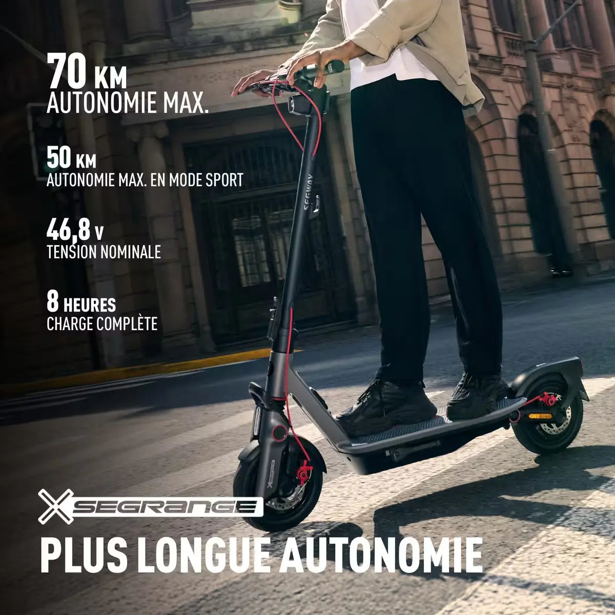 Plus longue autonomie de la trottinette Segway Ninebot F3 Pro E : jusqu'à 70 km en une charge
